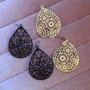 Gold & Black Earrings